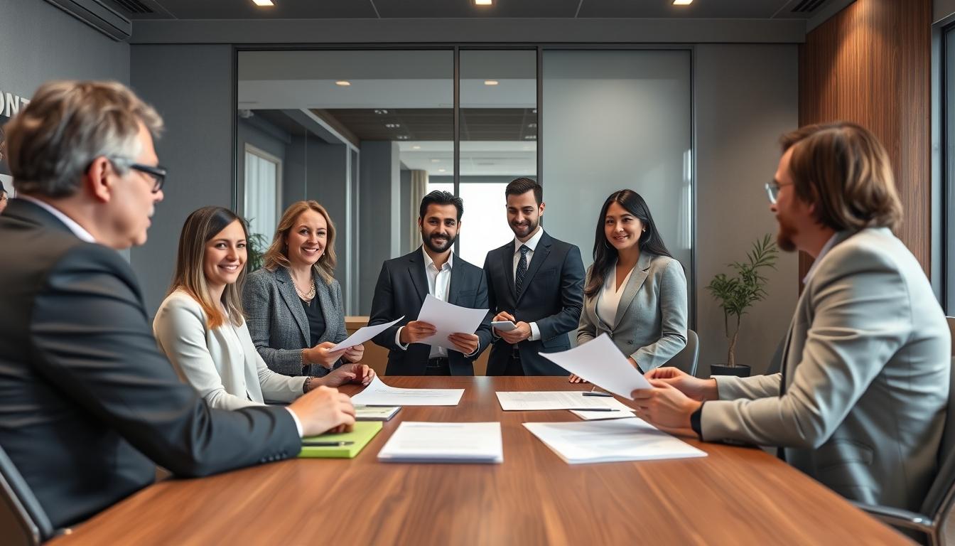 Family reviewing legal documents